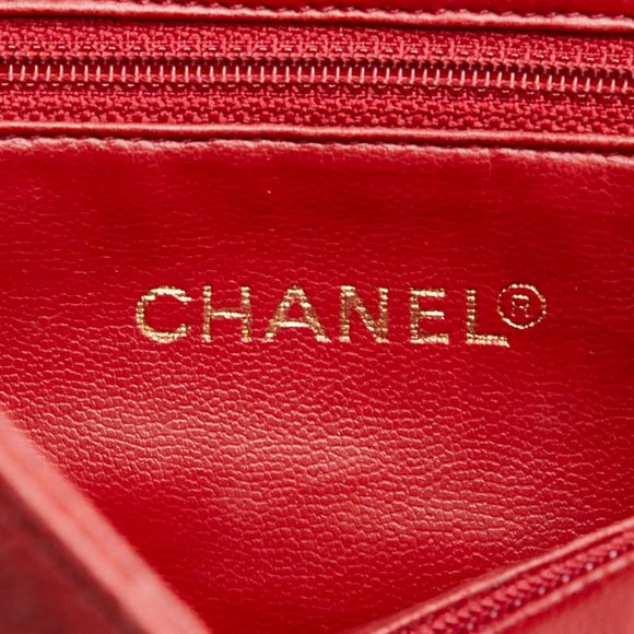 CHANEL Cruise line 13th COCO Mark Border Chain Tote Bag Blue x red x white